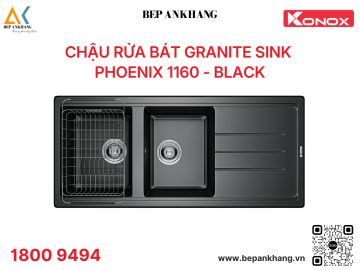 Chậu rửa bát Konox Granite Sink Phoenix 1160 – Black